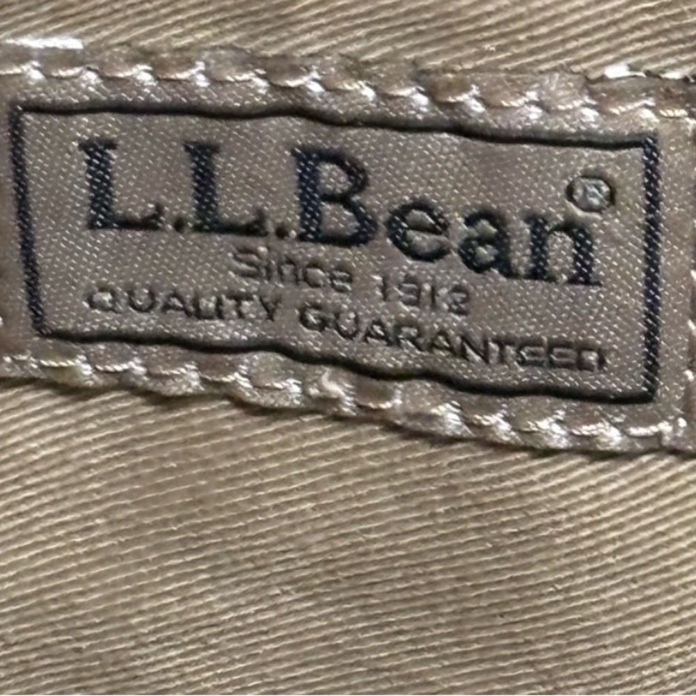 Vintage L.L. Bean Canvas Messenger Bag/ Satchel/Leather Trim/Salmon Red - Picture 10 of 16